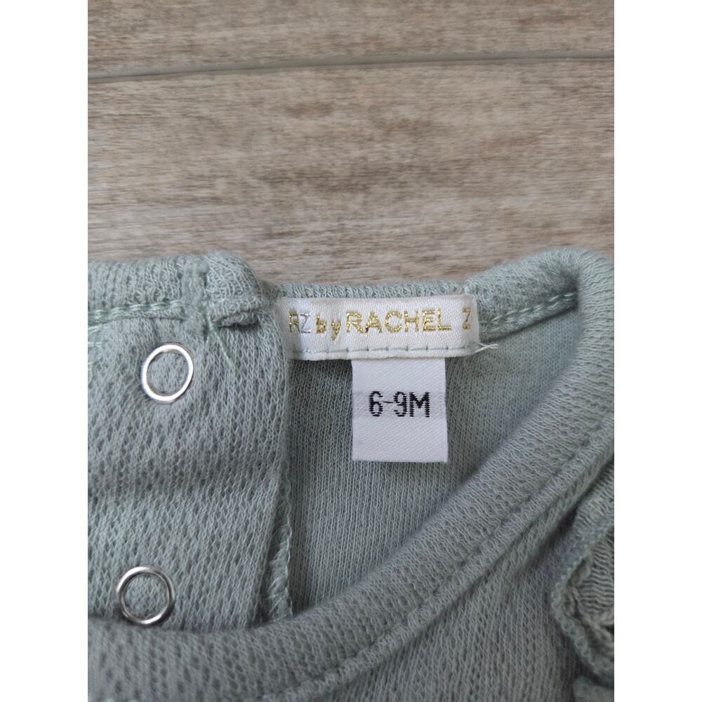 RZ by Rachel Zoe Baby Girls Bodysuit Set 6-9M Floral Sage Green Ruffle 2Pc - Picture 2 of 6